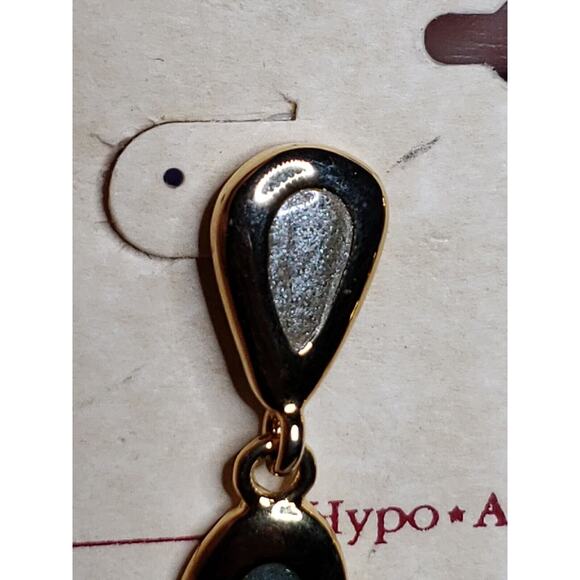 Courtney G Dangle Earrings, Gold Tone & Glitter Enamel, hypo allergenic, on card - Picture 4 of 9